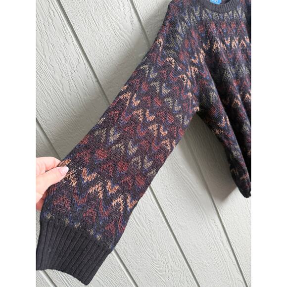 90s Towncraft Sweater Men’s 2XL Vintage Textured Knit Cosby Coogi Style - Picture 2 of 6